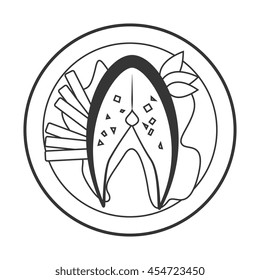 Seafood and gastronomy theme design,isolated flat icon vector illustration.