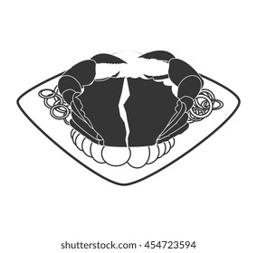 Seafood and gastronomy theme design,isolated flat icon vector illustration.
