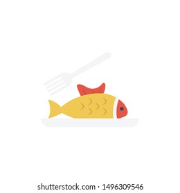 seafood glyph flat vector icon