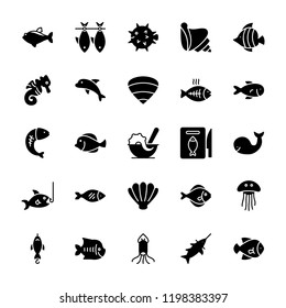 Seafood Glyph Icon 