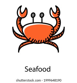 Seafood hand drawn icon, crustacea