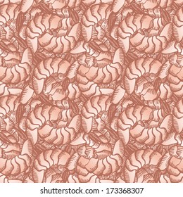 Seafood hand drawn seamless background