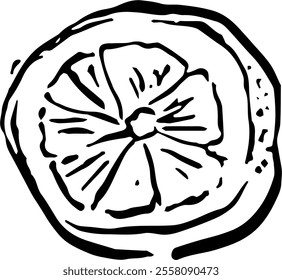 Seafood. Hand drawn vector isolated. Lemon