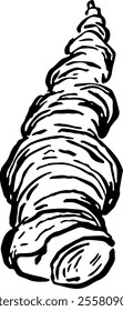 Seafood. Hand drawn vector isolated. Rubber slipper