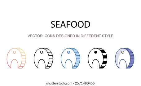 Seafood icon design with white background stock illustration