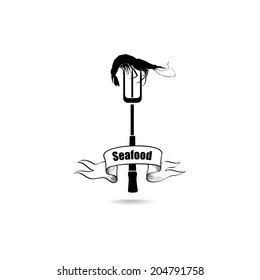 Seafood Icon. Fish menu label. Sea food banner.
