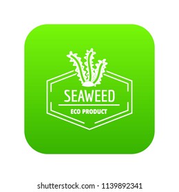 Seafood icon green vector isolated on white background
