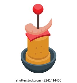 Seafood icon isometric vector. Spanish food. Meat vegetable