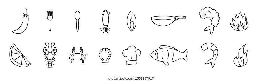 seafood icon kids doodle hand drawing childern drawing sketch