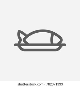 Seafood Icon Line Symbol. Isolated Vector Illustration Of Fish Sign Concept For Your Web Site Mobile App Logo UI Design.