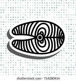 Seafood icon or logo isolated. Simple black fish vector symbol