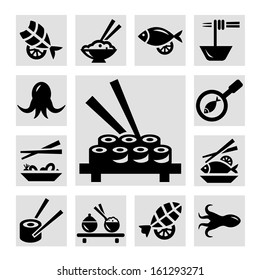 Seafood icon set