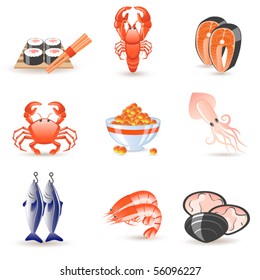 Seafood icons