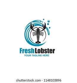 seafood image with lobster isolated on white background