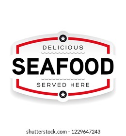 Seafood label vintage sign