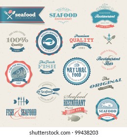 Seafood labels and elements