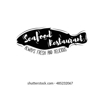 Seafood labels, fish packaging design, fishing logo elements