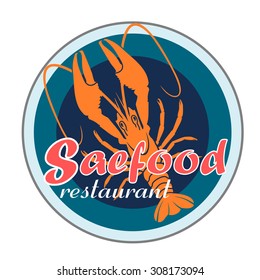 Seafood labels and signs vector.