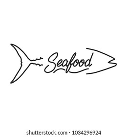 Seafood. Seafood lettering illustration. Seafood house label badge emblem