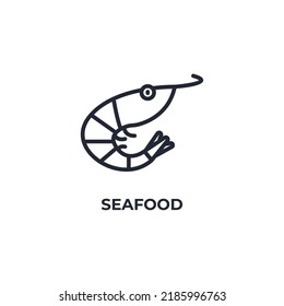 seafood line icon. linear style sign for mobile concept and web design. Outline vector icon. Symbol, logo illustration. Vector graphics