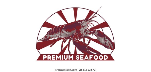 
seafood lobster banner vector design. vector lobster inside badge or emblem. great for food flyers, food banners