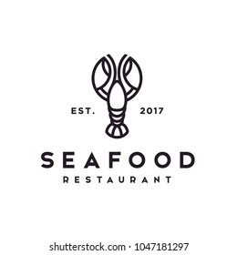 Seafood Lobster Crayfish Prawn Shrimp Crab vintage luxury logo design 
