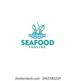 Seafood Lobster Crayfish Prawn Shrimp Crab luxury logo design vector illustration