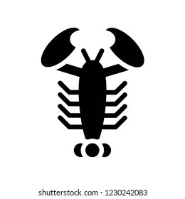 seafood lobster healthy food in solid design icon