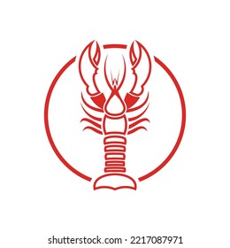 Seafood lobster logo icon vector illustration