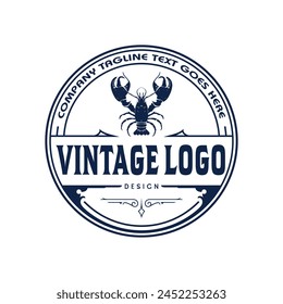 Seafood Lobster logo vintage style premium quality badges restaurant emblems templates design.