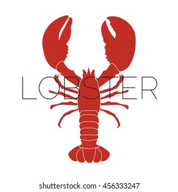 Seafood Lobster simple vector illustration