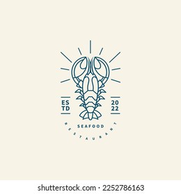 seafood lobster vintage logo design for restaurant and your business or for all your ideas