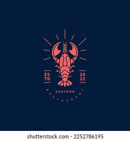 seafood lobster vintage logo design for restaurant and your business or for all your ideas 2