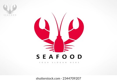 Seafood logo. Crayfish vector. Underwater animal.