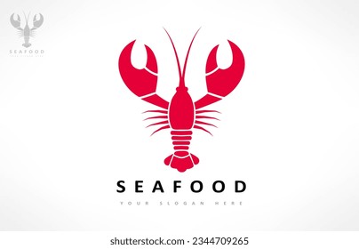 Seafood logo. Crayfish vector. Underwater animal.