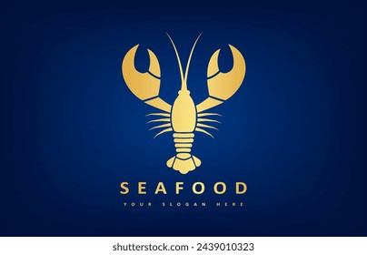 Seafood logo. Crayfish vector. Underwater animal.