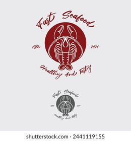 Seafood logo design restaurant fresh crab and shrimp logo for label product and seafood shop. this logo is suitable for seafood-related