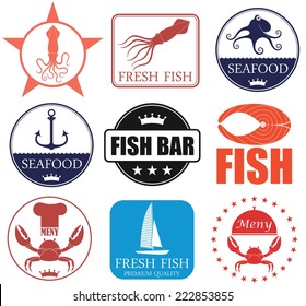 Seafood logo. Isolated seafood on white background