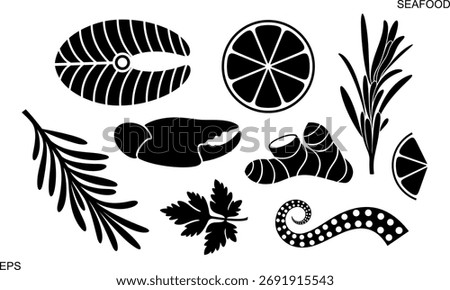 Seafood logo. Isolated seafood on white background