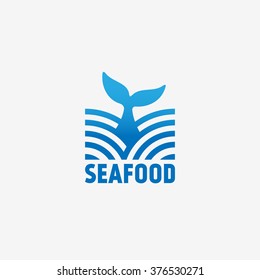 Seafood logo template design. Vector illustration.