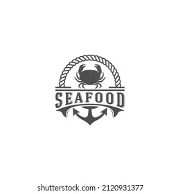 seafood logo template vector, icon in white background