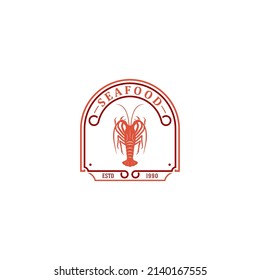 seafood logo template vector, icon in white background