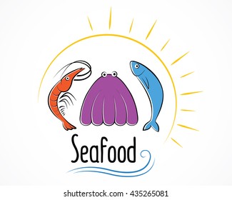 Seafood logo vector illustration
