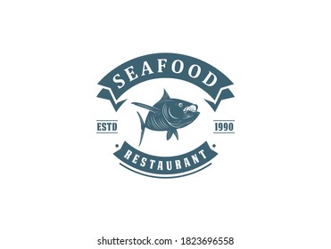 Seafood Seafood Logos White Background Stock Vector (Royalty Free ...