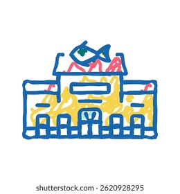 seafood market doodle icon sketch vector. seafood market sign. isolated symbol illustration