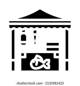 seafood market glyph icon vector. seafood market sign. isolated contour symbol black illustration