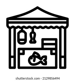 seafood market line icon vector. seafood market sign. isolated contour symbol black illustration