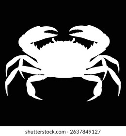 Seafood Market Symbol of a White Crab in Negative Space