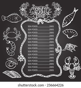 Seafood menu chalkboard