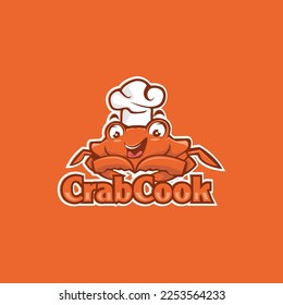 Seafood menu crab chef mascot logo